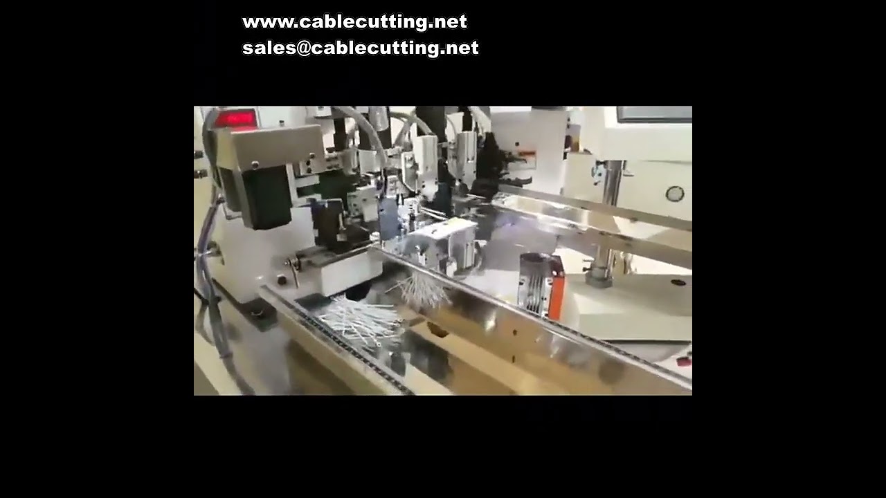 Double Wire Pressing Three Head End Machine, Automatic Power Cord Crimping Terminal Machine