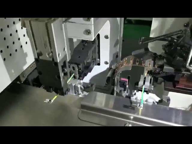 Full automatic heat shrink tube inserting and twisting tinning crimping machine