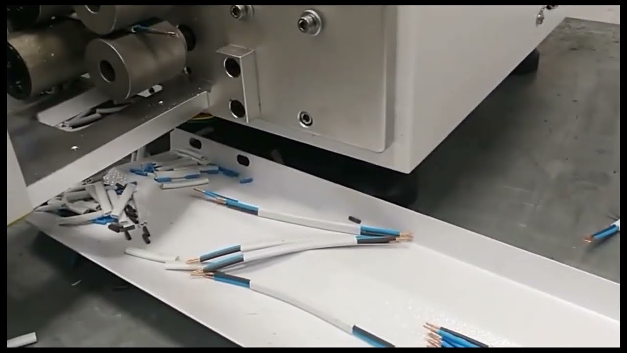 Automatic Flat Sheath Multi core Harness Cable Wire Cutting Stripping Twisting Machine For Flat Shea